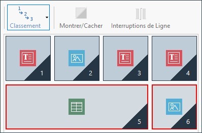Image 4. Clic sur 4: structure en lignes